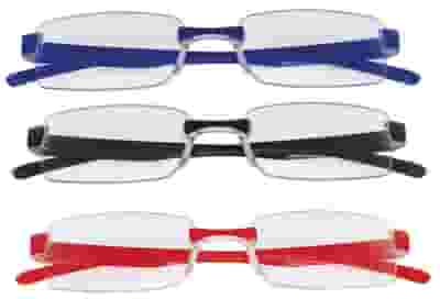 OCCHIALE DA LETTURA TWINS SILVER TRIPLE ROSSO BLU NERO +1,00
