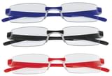 OCCHIALE DA LETTURA TWINS SILVER TRIPLE ROSSO BLU NERO +2,00