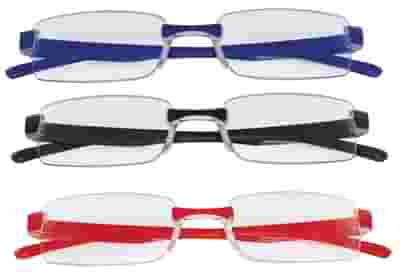 OCCHIALE DA LETTURA TWINS SILVER TRIPLE ROSSO BLU NERO +2,00 OCCHIALE DA LETTURA TWINS SILVER TRIPLE ROSSO BLU NERO +2,00