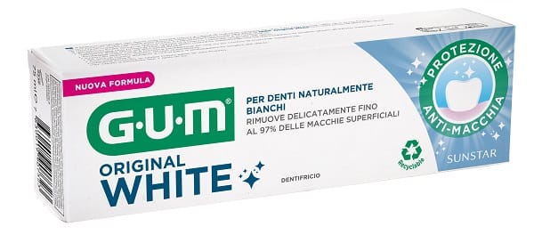 GUM ORIGINAL WHITE DENTIFRICIO SBIANCANTE 75 ML NUOVA FORMULA