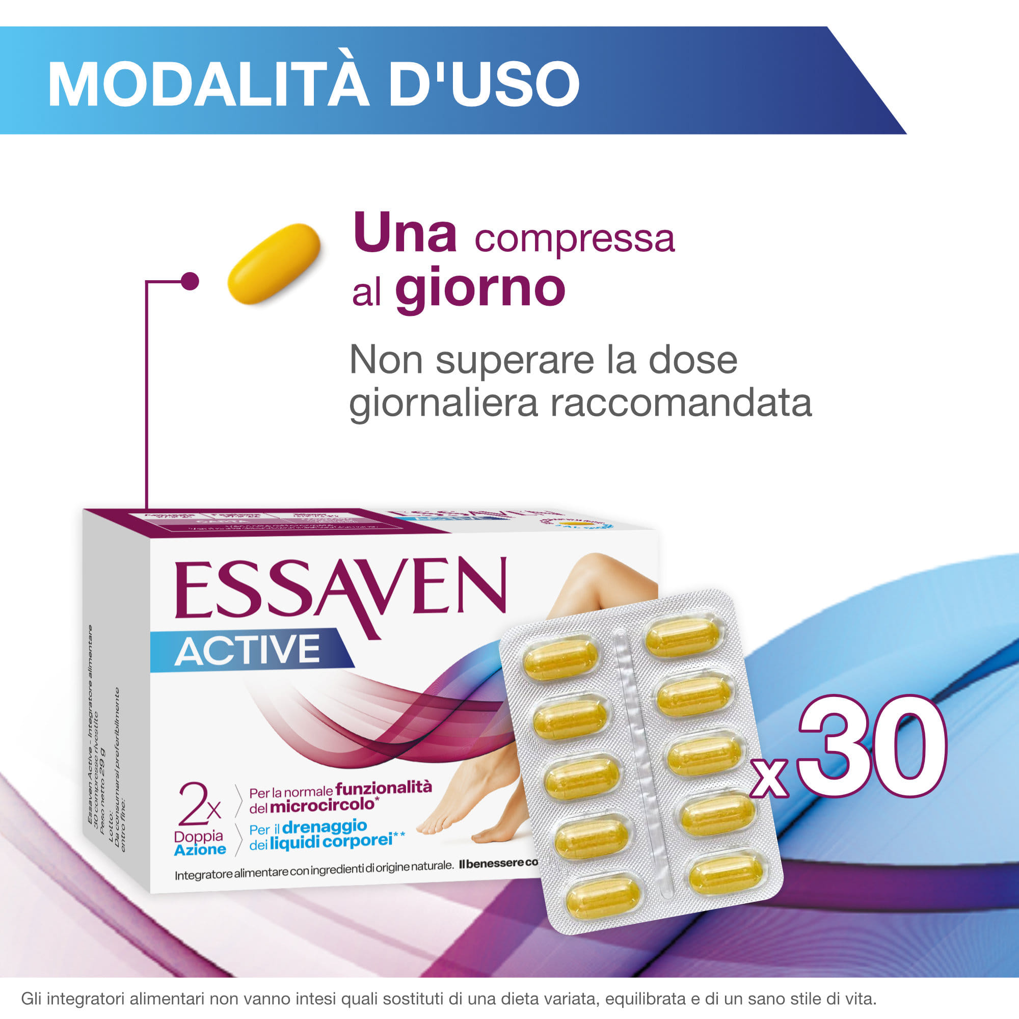 ESSAVEN ACTIVE 30 COMPRESSE RIVESTITE