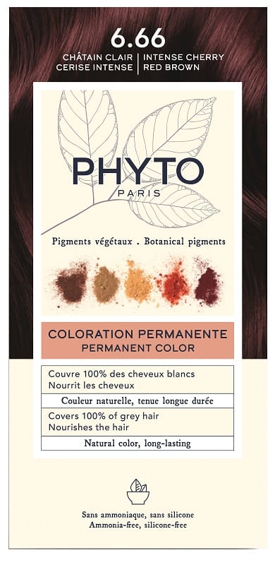 COLOR KIT PHYTOCOLOR 6,66 CASTANO INTENSO ROSSO CILIEGIA 1 LATTE RIVELATORE 50 ML + 1 CREMA COLORANTE 50 ML + 1 MASCHERA PROLUNGA COLORE 10 ML + 1 PAIO DI GUANTI