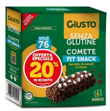 GIUSTO SENZA GLUTINE COMETE SNACK 6X120 G TAGLIO PREZZO -20%