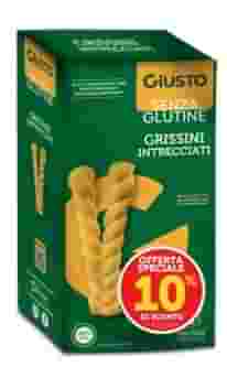 GIUSTO SENZA GLUTINE GRISSINI INTRECCIATI 2X75 G TAGLIO PREZZO -10% GIUSTO SENZA GLUTINE GRISSINI INTRECCIATI 2X75 G TAGLIO PREZZO -10%