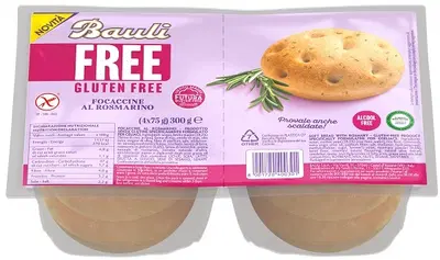 BAULI FREE FOCACCINE ROSMARINO 4 PEZZI DA 75 G BAULI FREE FOCACCINE ROSMARINO 4 PEZZI DA 75 G