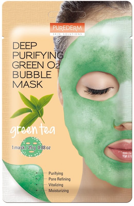 PUREDERM SKIN SOLUTIONS BUBBLE MASCHERA PURIFICANTE AL TE' VERDE MONOUSO 25 G