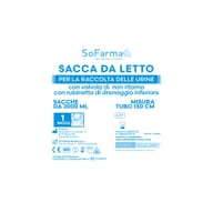SACCA URINA SOFARMAPIU' 2 LITRI CON VALVOLA DI NON RITORNO RUBINETTO DRENAGGIO INFERIORE TUBO 130 CM