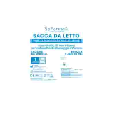 SACCA URINA SOFARMAPIU' 2 LITRI CON VALVOLA DI NON RITORNO RUBINETTO DRENAGGIO INFERIORE TUBO 90 CM