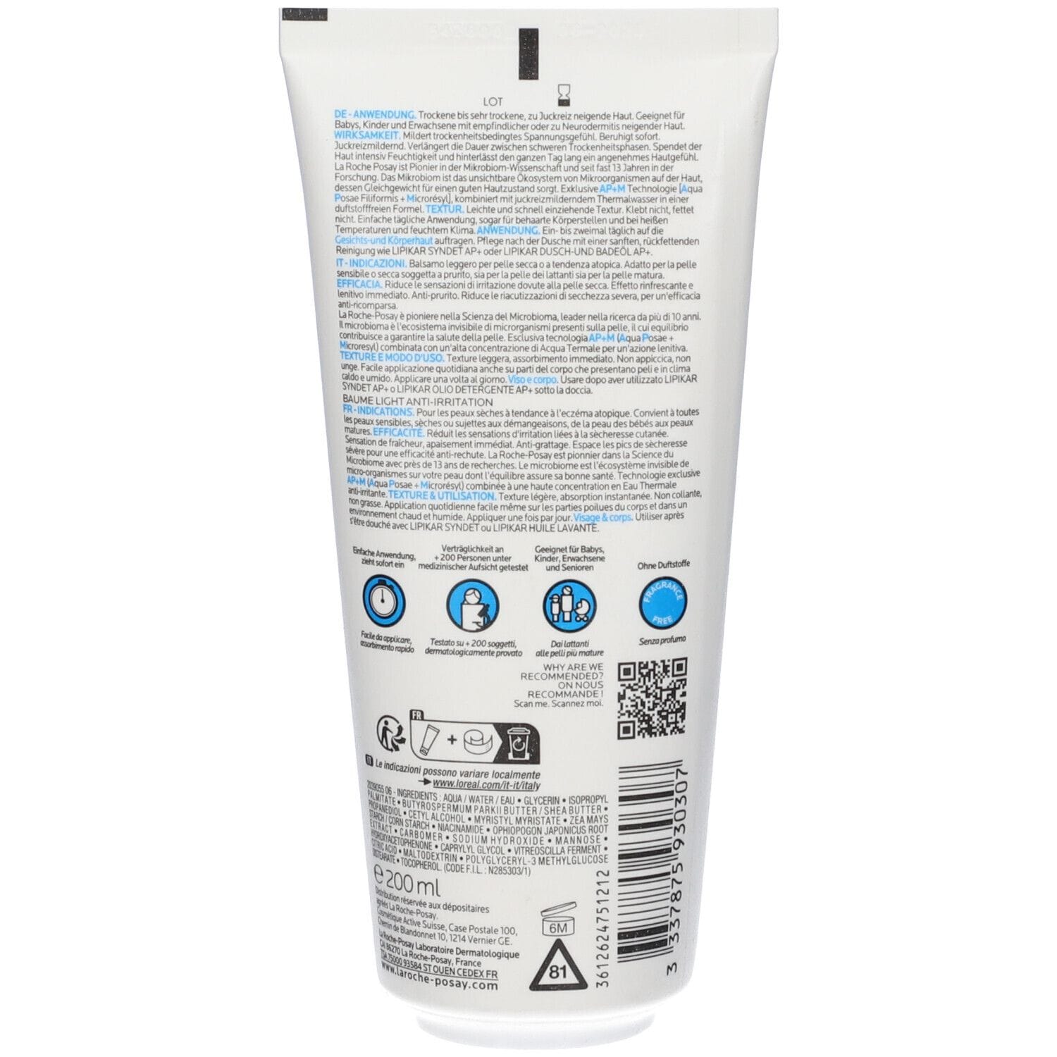 LIPIKAR BALSAMO LEGGERO AP+M 200 ML