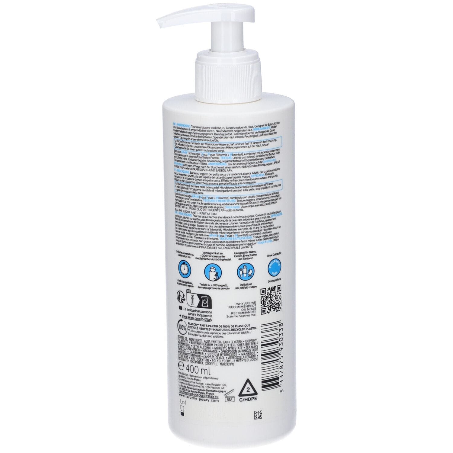 LIPIKAR BALSAMO LEGGERO AP+M 400 ML