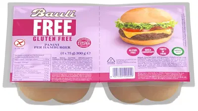BAULI FREE PANINI HAMBURGER 4 PEZZI DA 75 G BAULI FREE PANINI HAMBURGER 4 PEZZI DA 75 G