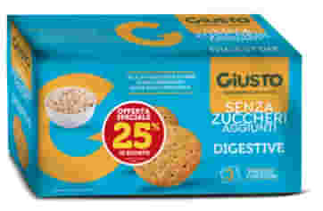 GIUSTO SENZA ZUCCHERI AGGIUNTI DIGESTIVE 225 G TAGLIO PREZZO 25% GIUSTO SENZA ZUCCHERI AGGIUNTI DIGESTIVE 225 G TAGLIO PREZZO 25%
