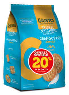 GIUSTO SENZA ZUCCHERI AGGIUNTI GRANGUSTO CLASSICO 350 G TAGLIO PREZZO 20%