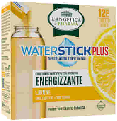 L'ANGELICA WATERSTICK PLUS ENERGIZZANTE TE AL LIMONE 12 STICK ZERO ZUCCHERI SENZA GLUTINE NATURALMENTE PRIVO DI LATTOSIO