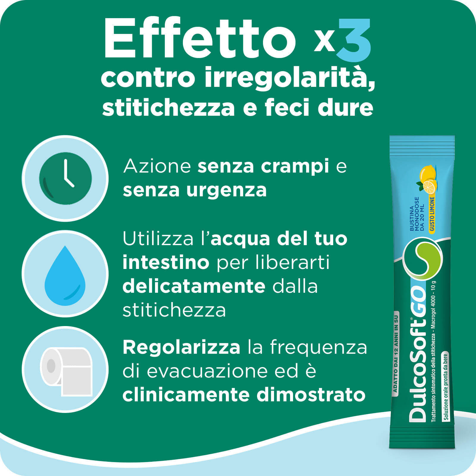 DULCOSOFT GO 20 BUSTINE DA 20 ML GUSTO LIMONE SENZA ZUCCHERO SENZA GLUTINE SENZA LATTOSIO