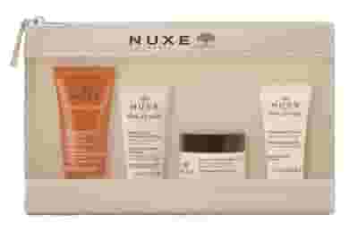 NUXE TROUSSE VOYAGE REVE DE MIEL 2026 FACE AND BODY ULTRA RICH CLEANSING GEL 30 ML + ULTRA COMFORTING FACE BALM 15 ML + MELTING HONEY BODY OIL BALM 30 ML + HAND AND NAIL CREAM 15ML