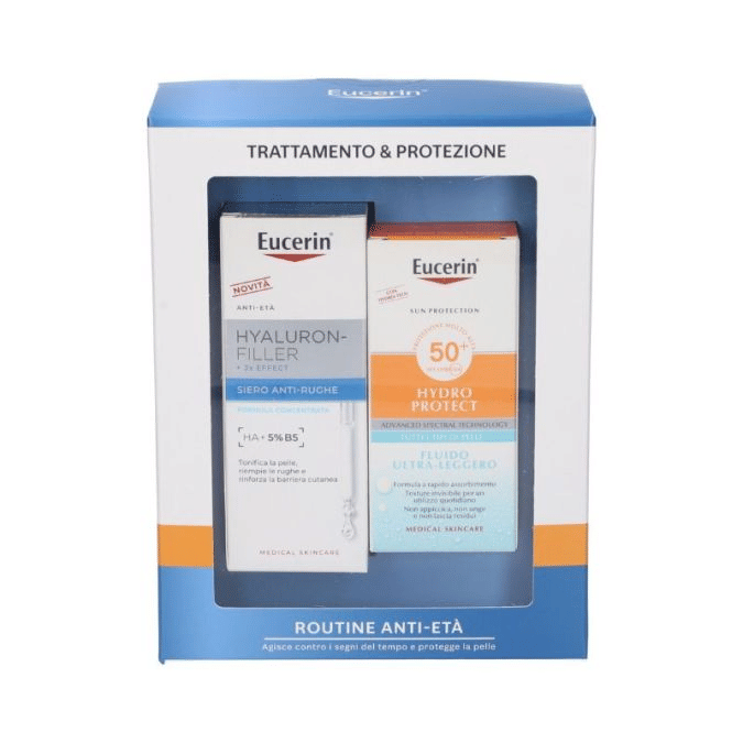 EUCERIN SUN ANTI ETA' ROUTINE PACK: HF+3X EFFECT SIERO ANTI RUGHE 30 ML + 1 HYDRO PROTECT SPF 50+ 50 ML