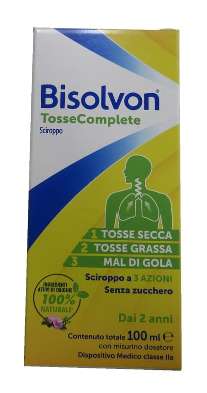 BISOLVON TOSSE COMPLETE SCIROPPO 100 ML SENZA ZUCCHERO SENZA GLUTINE SENZA LATTOSIO