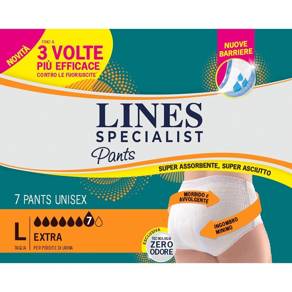 PANNOLONE PER INCONTINENZA LINES SPECIALIST PANTS EXTRA UNISEX L 7 PEZZI