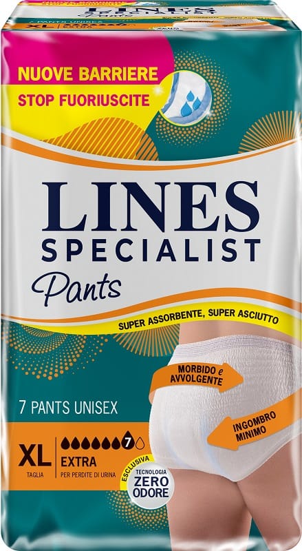 PANNOLONE PER INCONTINENZA LINES SPECIALIST PANTS EXTRA UNISEX XL 7 PEZZI