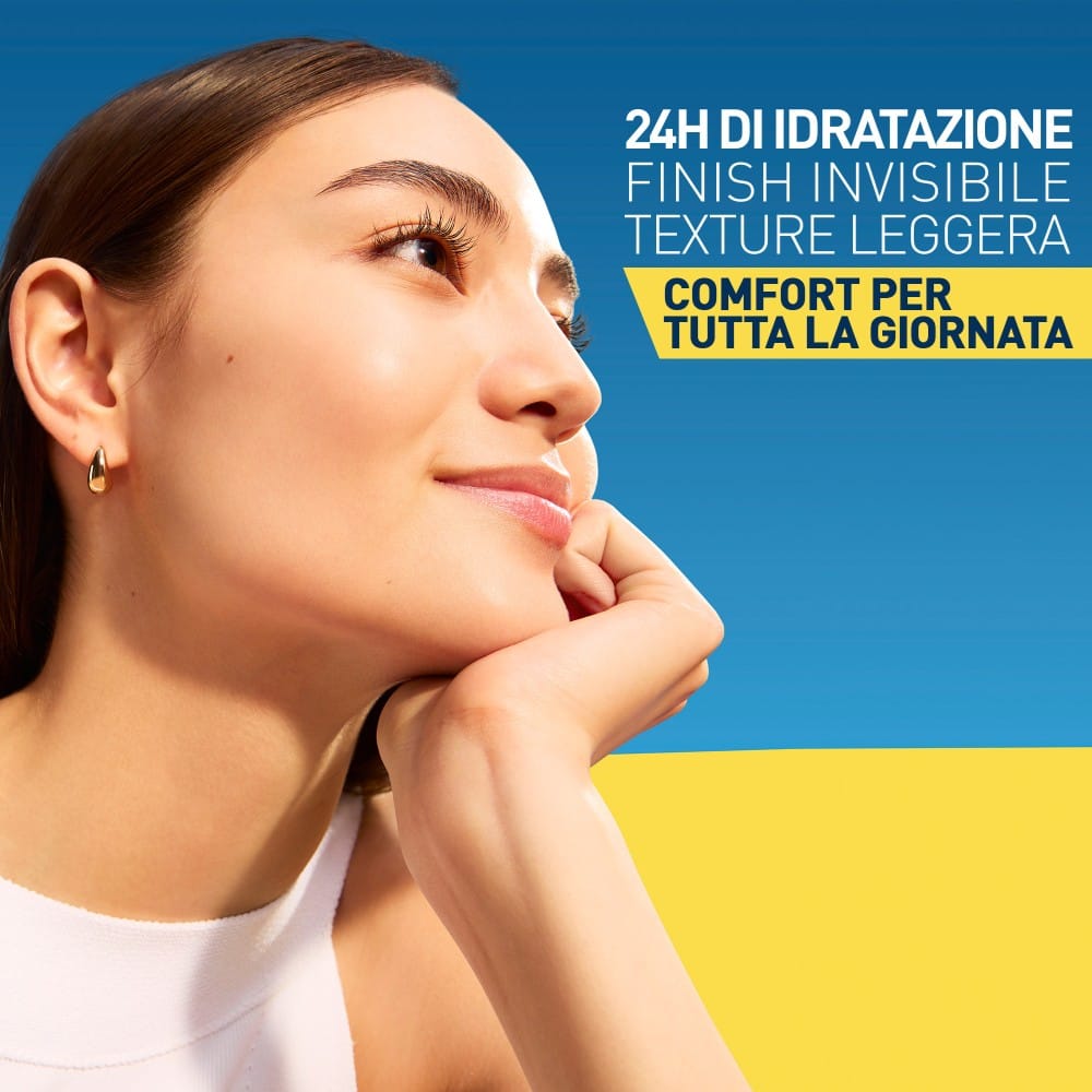 CeraVe Fluido Protezione Solare Idratante Invisibile SPF50, protezione alta, texture leggera invisibile sulla pelle, per pelle da normale a secca, 50ml