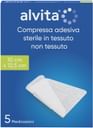 GARZA COMPRESSA ADESIVA ALVITA TNT 10X12,5CM 5 PEZZI