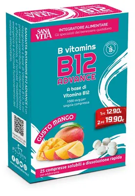 SANAVITA BVITAMINS B12 ADVANCE 25 COMPRESSE 250 MG SANAVITA BVITAMINS B12 ADVANCE 25 COMPRESSE 250 MG