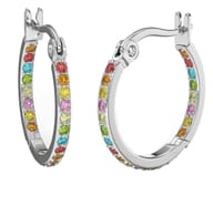 BJT407 ORECCHINI HOOP/CRISTALLI MULTICOLOR 20MM STAINLESS STEEL