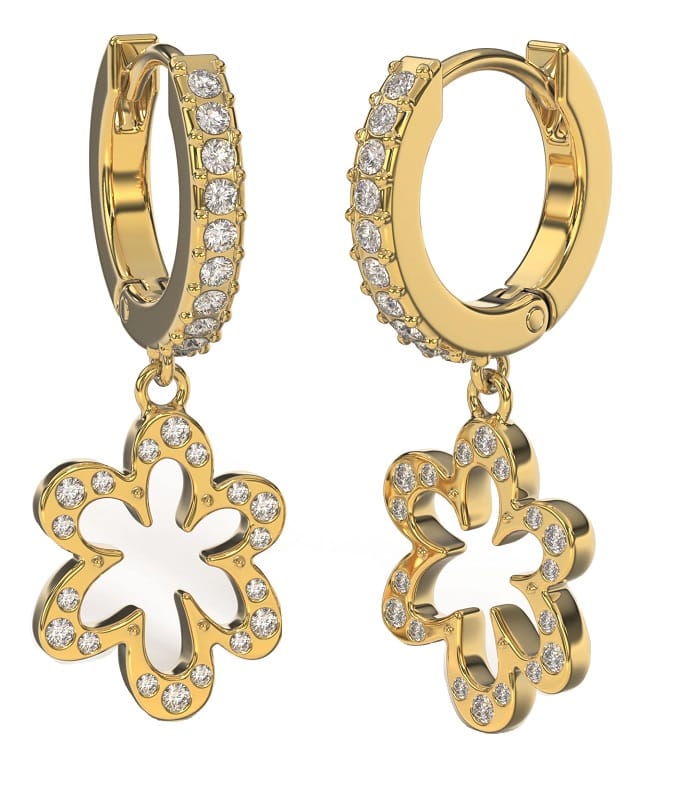 BJT411 ORECCHINI SANTORINI/CRISTALLI BIANCHI GOLD PLATED