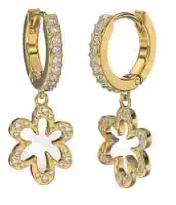 BJT411 ORECCHINI SANTORINI/CRISTALLI BIANCHI GOLD PLATED