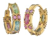 BJT415 ORECCHINI RING/CRISTALLI MULTICOLOR 19MM GOLD PLATED