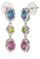 BJT416 ORECCHINI DROPS/CRISTALLI MULTICOLOR 30MM STAINLESS STEEL