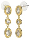 BJT417 ORECCHINI DROPS/CRISTALLI BIANCHI 30MM GOLD PLATED
