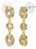BJT417 ORECCHINI DROPS/CRISTALLI BIANCHI 30MM GOLD PLATED