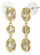 BJT417 ORECCHINI DROPS/CRISTALLI BIANCHI 30MM GOLD PLATED