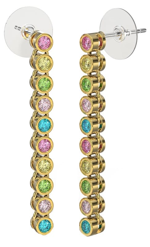 BJT418 ORECCHINI SNAKE/CRISTALLI MULTICOLOR 30MM GOLD PLATED