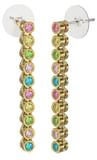 BJT418 ORECCHINI SNAKE/CRISTALLI MULTICOLOR 30MM GOLD PLATED