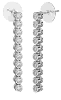 BJT419 ORECCHINI SNAKE/CRISTALLI BIANCHI 30MM STAINLESS STEEL