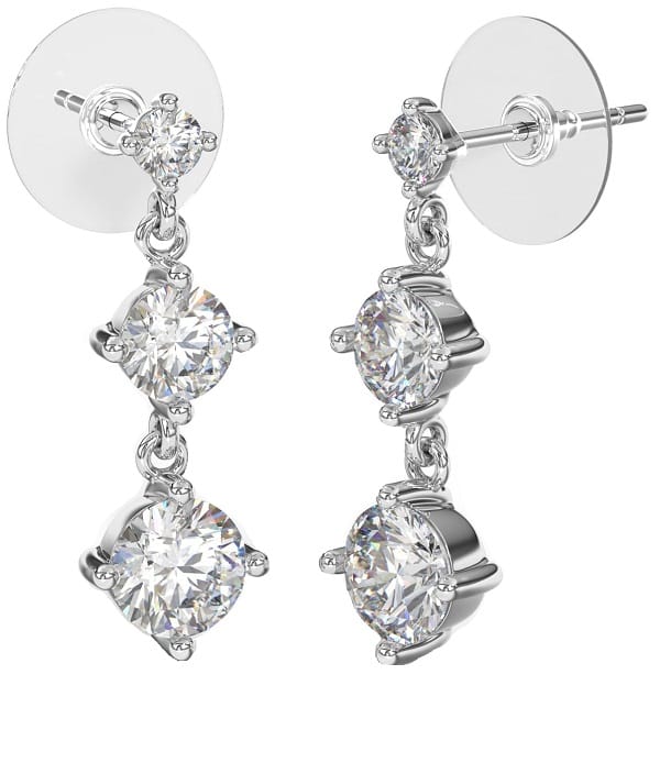 BJT421 ORECCHINI 3CRYST 24MM STAINLESS STEEL