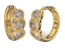 BJT422 ORECCHINI 3HEARTS 12MM GOLD PLATED