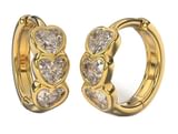 BJT422 ORECCHINI 3HEARTS 12MM GOLD PLATED