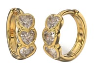 BJT422 ORECCHINI 3HEARTS 12MM GOLD PLATED