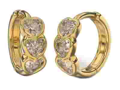 BJT422 ORECCHINI 3HEARTS 12MM GOLD PLATED