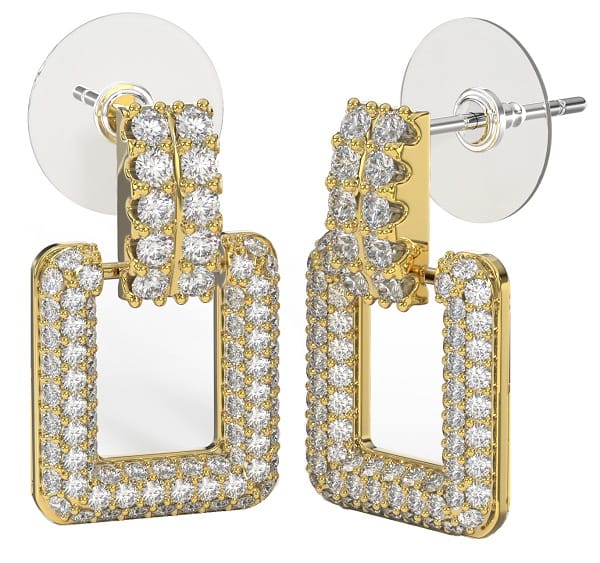 BJT424 ORECCHINI FULL/CRISTALLI MULTICOLOR 20MM GOLD PLATED