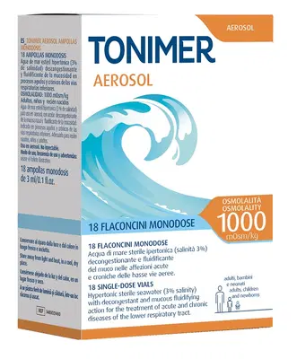 TONIMER AEROSOL 1000MOSM/KG 18 FLACONCINI MONODOSE DA 3 ML TONIMER AEROSOL 1000MOSM/KG 18 FLACONCINI MONODOSE DA 3 ML