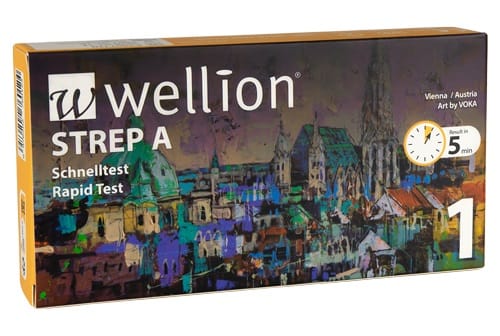 TEST RAPIDO AUTODIAGNOSTICO WELLION STREP A RILEVAZIONE QUALITATIVA ANTIGENI STREPTOCOCCO A IN CAMPIONI DI TAMPONE FARINGEO UMANO 1 PEZZO