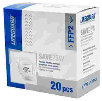 LIFEGUARD SAVE 23W FACCIALE FILTRANTE MONOUSO PIEGHEVOLE SENZA VALVOLA FFP2 20 PEZZI