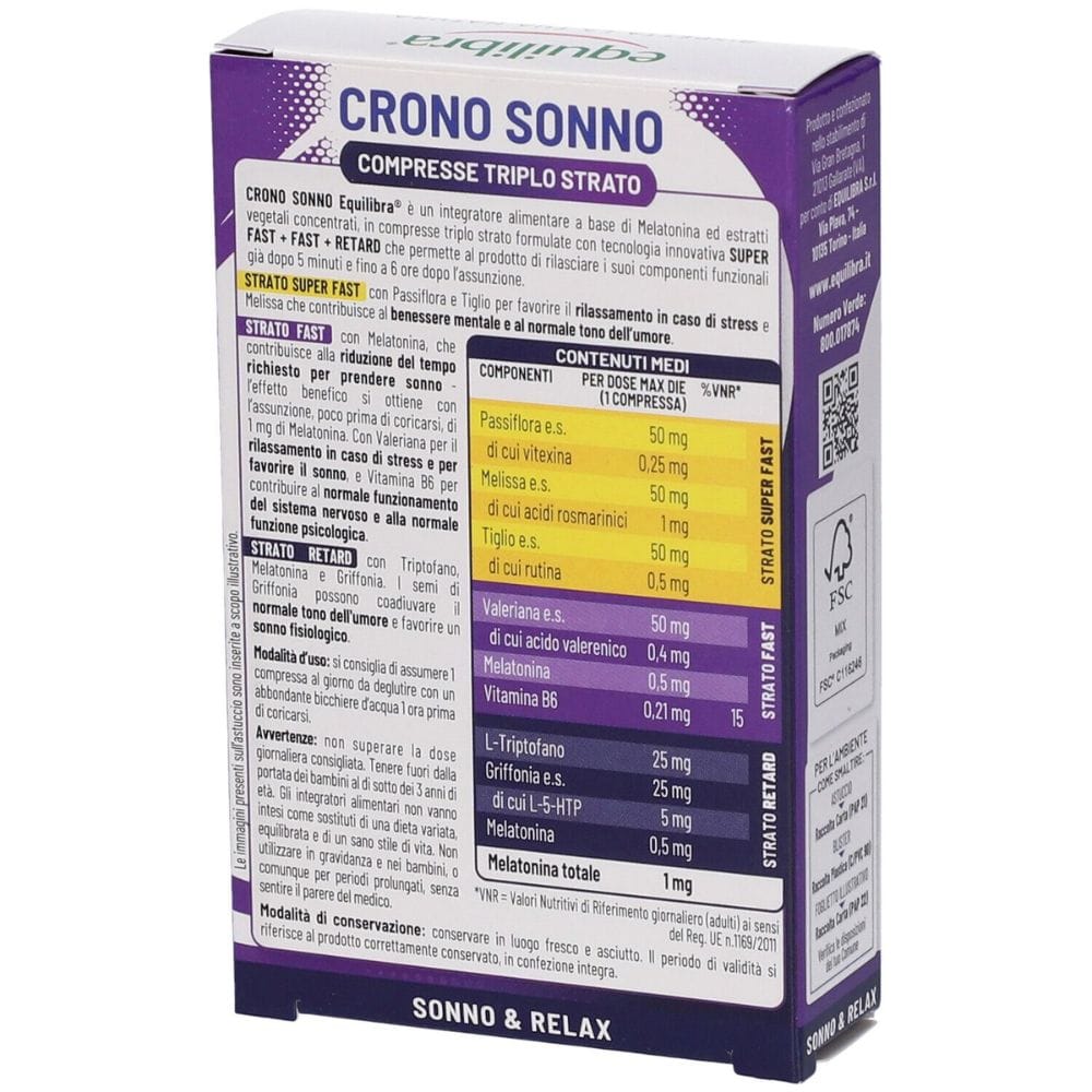 EQUILIBRA CRONO SONNO 30 COMPRESSE