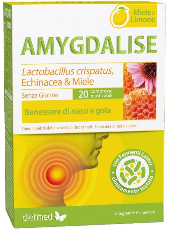 AMYGDALISE MIELE LIMONE 20 COMPRESSE MASTICABILI