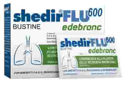 SHEDIRFLU 600 EDEBRONC 20 BUSTINE DA 3 G GUSTO ARANCIA, SENZA GLUTINE, NATURALMENTE PRIVO DI LATTOSIO, SENZA ZUCCHERI, CON EDULCORANTE